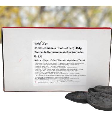 Herbal Cure - Dried Rehmannia_Root Sliced (Refined)- Shu Di Huang 454g - Product of China
