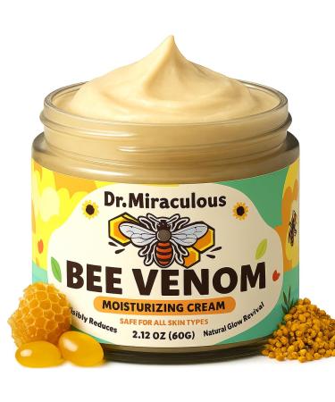 Dr. Miraculous Bee Venom Skin Cream, Propolis & Peptide Anti-Aging Moisturizer for Wrinkles Removal, Hydration & Firming Skin (2.12 fl oz)