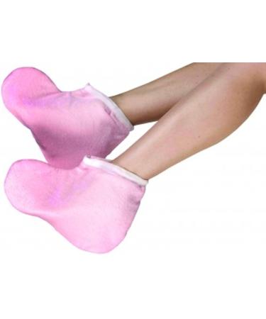 Buy 2 Pieces of Pink Terry Cloth Booties for Paraffin Applications - Soft & Durable | Ideal for Spa & Salon Use - Buy Online on GoSupps.com