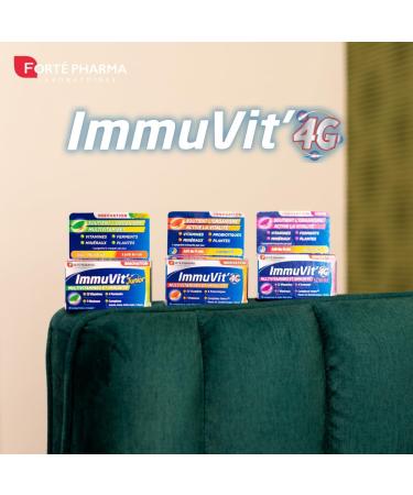 Fort Pharma - Immuvit'4G | Vitality and Immunity Food Supplement - 12 Vitamins 7 Minerals and 4 Ferments | 30 Tri-Layer Tablets - Buy Online on GoSupps.com