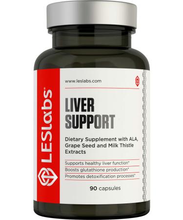 LES Labs Liver Support  Liver Cleanse, Healthy Liver Function, Glutathione Production & Detoxification  Milk Thistle, L-Cysteine, ALA & Dandelion  90 Capsules