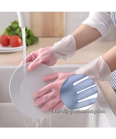 KKRAUS Reusable Cleaning Gloves 3 Pairs Rubber Gloves Water Resistant Non-Slip Durable Dishwashing Gloves for Kitchen (Color : Pink Size : Medium) Medium Pink - Buy Online on GoSupps.com