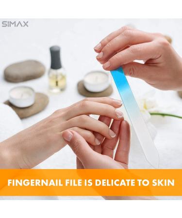 3Pcs Crystal Glass Nail File Set - Professional Manicure Pedicure Tools for Natural and Artificial Nails - Includes Cuticle Pusher - Salon Quality Crystal Nail Files for Women - Buy Online on GoSupps.com