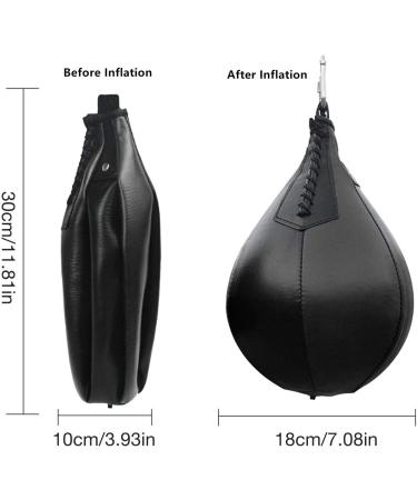 MXiiXM Leather Boxing Speed Bag with Pump - Suitable for Boxing, MMA, Muay Thai - Black - Buy Online on GoSupps.com