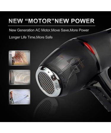 2000W Professional Ionic Hair Dryer High Power Hair Dryer Salon Lightweight Hairdryer Three Heat and Two Speeds Hot and Cold Wind Constant Temperature Hair Care 2.3 Metre Power for Families and Salon - Buy Online on GoSupps.com