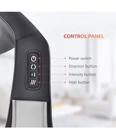 Snailax 4D Shiatsu Neck & Back Massage Device with Heat - Ideal for Home Office & Car - Perfect Gift for Men & Women - Gray - Buy Online on GoSupps.com