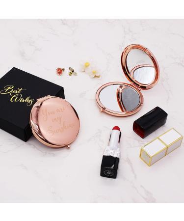 Wailozco Personalized Rose Gold Compact Mirror - Unique Gift for Niece from Mom - Meaningful Niece Graduation Birthday Present - Buy Online on GoSupps.com