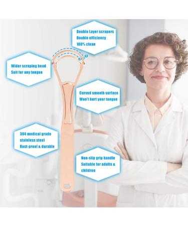 Stainless Steel Tongue Scraper - 2 Pack Oral Care Cleaner for Fresh Breath - Surgical Grade Metal for Adults & Kids - Includes Travel Cases - Buy Online on GoSupps.com