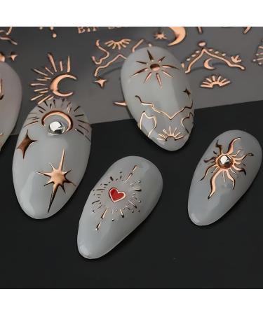 9 Sheets Nail Art Stickers Color Laser Butterfly Star Moon Sun Nail Decals Self-Adhesive Gold Silver Nail Supplies Manicure Art Design Decoration Accessories for Girls Women Nail Studio - Buy Online on GoSupps.com