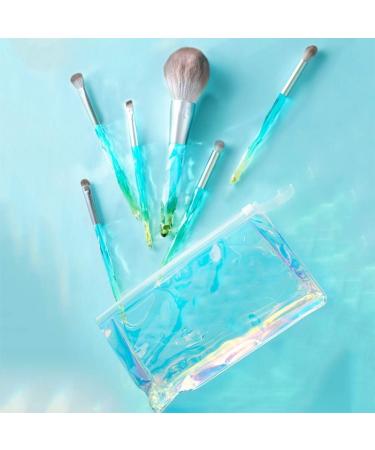 Makeup Brush 6 Professional Makeup Brushes Non-irritating Synthetic Fiber Bristles Face Eyeshadow Brush Set Blue Foundation Brushes - Buy Online on GoSupps.com