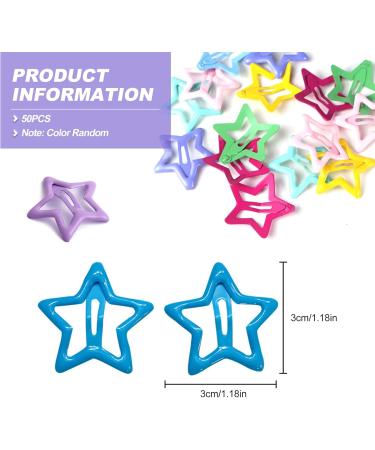 Star Snap Hair Clips 50 Pcs Cute Metal Hair Clip Barrettes Small Colourful Star Snap Hairclips Non Slip Barrette Accessories for Women Girls - Buy Online on GoSupps.com