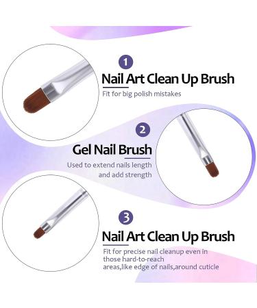 Lusofie 8Pcs Nail Clean Up Brush Set for Gel and Acrylic Nails - Oval Flat Brushes for Home and Salon Use - Buy Online on GoSupps.com