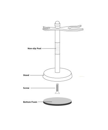 Silver Razor and Brush Stand for Shaving - Perfect Shaver Stand - Buy Online on GoSupps.com
