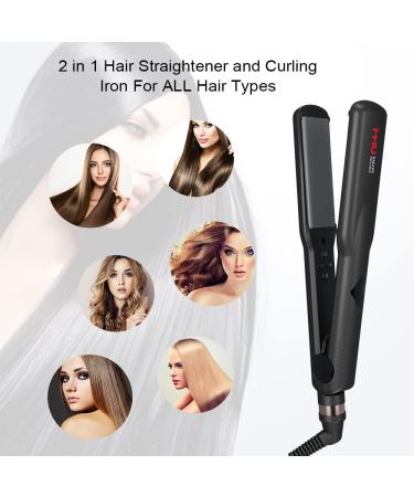 Professional Hair Straightener 2 in 1 Dual Voltage Curling Iron - Ceramic Ionic Flat Iron with Floating Plates Digital Display & Auto Shut Off - Global Shipping Available - Buy Online on GoSupps.com
