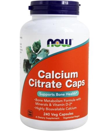 Now Foods Calcium Citrate 240 Veg Capsules | Enhanced Absorption for Strong Bones - Buy Online on GoSupps.com