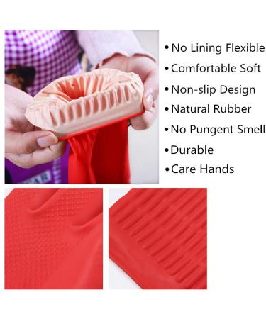 YSLON Rubber Cleaning Gloves - Waterproof Dishwashing Gloves (3 Pairs Red M) | Reusable Kitchen Essential - Buy Online on GoSupps.com
