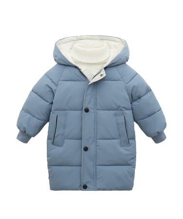 Milkiwai Coats & Jackets 3-8 Children's Down Padded Clothes Boys' Medium Length Girls' Winter Clothes Padded Clothes Baby Thickening Clothes 130 Blue
