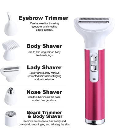 Womens Electric Razor for Body Hair Removal - 5 in 1 Wet & Dry Painless Shaver Set - Buy Online on GoSupps.com