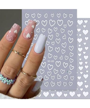 6 Sheets Valentine s Day Nail Stickers - 3D Heart Nail Art Decals in Black White Red Gold and Silver for DIY Nail Designs - Perfect Valentine s Nail Supplies for Women - Buy Online on GoSupps.com