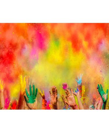 Colored Powder - 100 g of Each Color - Pink Orange Yellow Teal Blue - For Toss Fun Run War Party & Festival - Pack of 8 Bags - 800 g in Bulk (1)