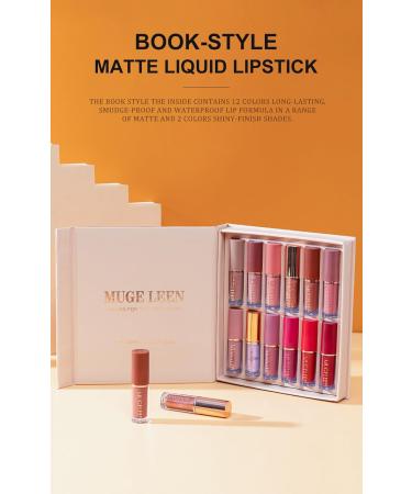 Buy Lip Gloss Set | Shiny Non-Stick Lip Glaze - Matte & Pearlescent Finish | 12 Pcs - International Shipping Available - Buy Online on GoSupps.com