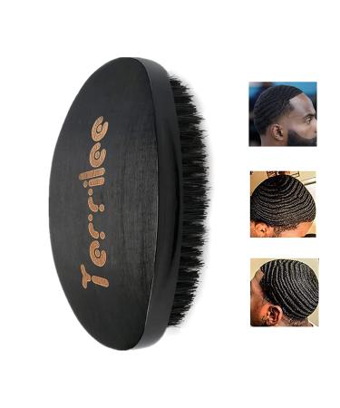 Premium Palm Wave Brush - Medium Hard Palm Curved Wave Brush for Men - Made with Nature Beech & Black Mix Bristle Men's Hair Brush Wave Brush For Men 360