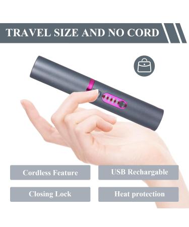 Buy Cordless 2-in-1 Hair Straightener & Curler | Portable Mini Ceramic Flat Iron | 5000mAh USB-C Rechargeable | Quick Heat Travel-Friendly Tool - Gray - Buy Online on GoSupps.com