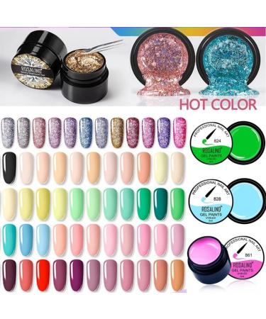 Rosalind Painting Varnish Nail Gel Polish 5ML Glitter Nail Art Semi Permanent Top Coat Gel Soak Off UV LED All for Manicure - (Color: RF935) - Buy Online on GoSupps.com