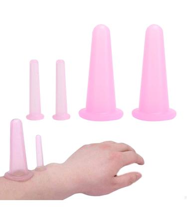 4PC Silicone Massage Cups Set - Moisture Absorption Cupping Therapy for Body Care & Daily Household Use (Pink) - Buy Online on GoSupps.com