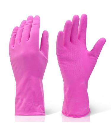 Small Pink Industrial Cleaning & Washing Up Rubber Gloves. Comes With TCH Anti-Bacterial Pen!
