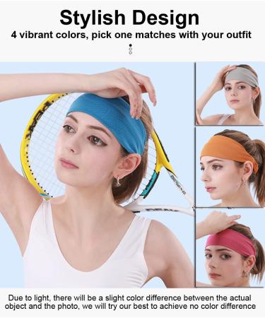 SUJAYU Sweatbands for Women - 4 Pack Non-Slip Workout Headbands for Women - Wide Hair Wrap Accessories - Buy Online on GoSupps.com