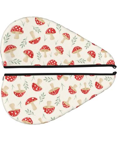 Super Absorbent Cartoon Flat Mushrooms Microfiber Hair Towel for Women | Quick Dry Coral Velvet Wrap for Long Curly & Thick Hair - Buy Online on GoSupps.com