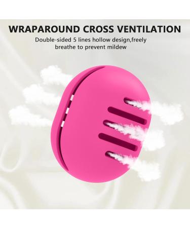 Fauxomor 3-Pack Make-Up Sponge Holder | Breathable Silicone Beauty Blender Travel Bag | Portable & Fracture-Safe Cosmetics Tool - Black Rose Red Purple - Buy Online on GoSupps.com