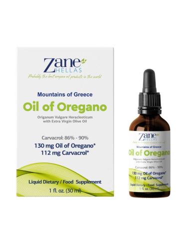 Zane Hellas 70% oregano oil.Greek essential oil from oregano .86% min carvacrol.112 mg Carvacrol per serving.Probably the best oregano oil in the world.1 fl. 30 ml.