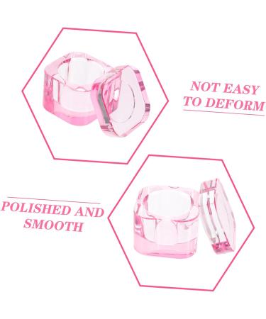 IWOWHERO Glassware Tools Nail Art Brush Cup Pink Heart-shaped Tool Crystal Glass Glass Nail Dish Cup 5.70X5.40X5.40CM Pink - Buy Online on GoSupps.com