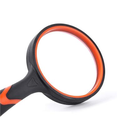 Magnifying Glass 10X Handheld Magnifier for Reading Maps Thickened Rubbery Frame Perfect for Seniors and Kids (Orange) - Buy Online on GoSupps.com