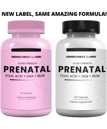 Research Labs Prenatal Vitamins for Women 2 Fer 1 Ad: 6X More Bioavailable Methylated Folate Folic Acid MTHF 5 | Supports Brain Development, Healthy Growth 60 Count (Pack of 2) - Buy Online on GoSupps.com