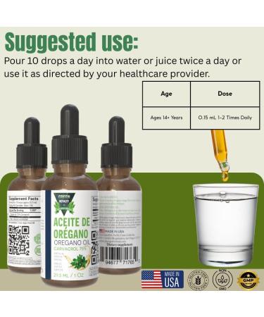 GREEN ROYALTY Oregano Oil 1oz 75% Carvacrol Liquid Herbal Supplement with Extra Virgin Olive Oil Alcohol Free 140 Servings Easy to Take Drops Made in USA - Buy Online on GoSupps.com