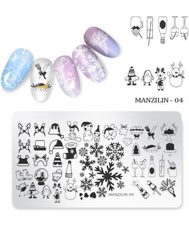 Uonlytech Christmas Nail Art Stamp Plates - 5pcs DIY Stencils for Perfect Manicure | Festive Nail Polish Stickers for Women - Buy Online on GoSupps.com