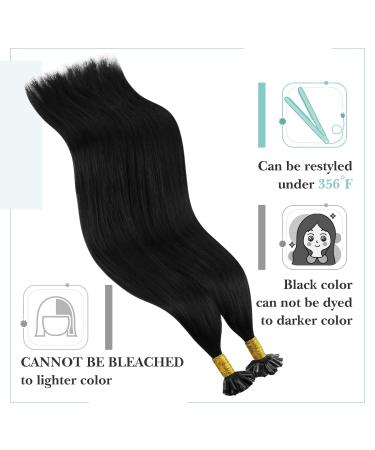 Youngsee 40 cm Black U Tip Hair Extensions - Real Hair Bonding Smooth & Glossy - 50g Hot Fusion #1 - Buy Online on GoSupps.com