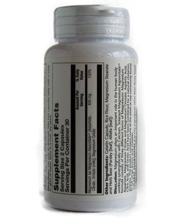 Magnesium Asporotate 400mg Solaray 60 VegCaps - Premium Quality Magnesium Supplement - Buy Online on GoSupps.com