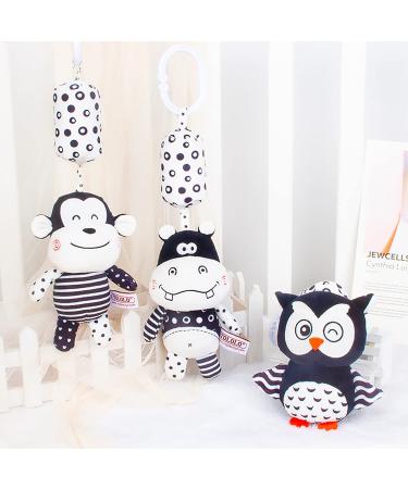 Eikada Baby Rattling Toys - High Contrast Black & White Newborn Plush Toys for Car Seat Baby Bed & Stroller (3 Pack) - Buy Online on GoSupps.com