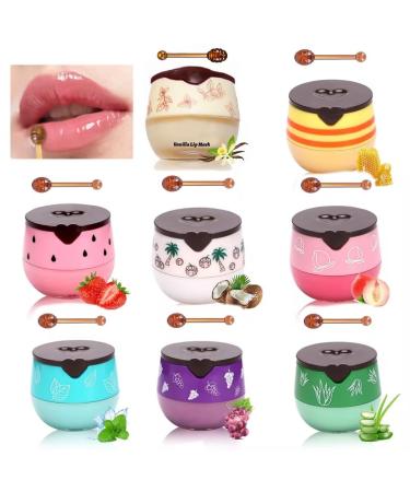 Honey Lip Balm - 2025 New Moisturizing Lip Balm - Honey Lip Balm Set, Day and Night Lip Mask - Dry Lip Care - Lip Scrub, Honey Lip Balm (8)