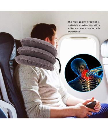 Inflatable Cervical Neck Traction Device Portable Neck Brace Support Stretcher Gray for Neck - Buy Online on GoSupps.com