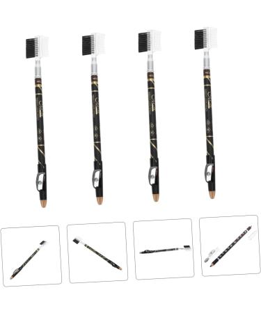 Healvian 28 Pcs Two-in-one Eyebrow Pencil Brown Eyeliner Pencils Eyebrow Pencils with Pencil Sharpener Wooden - Buy Online on GoSupps.com