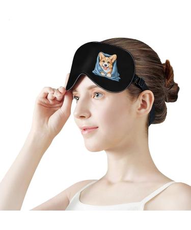 Shop Corgi Dog Puppy Eye Mask - Soft Sleep Mask with Blue Blanket & Adjustable Strap - Blocks Light for Men & Women - Buy Online on GoSupps.com