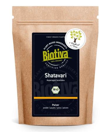 Biotiva Shatavari Powder Organic 250g - Indian Asparagus - Asparagus Racemosu - Ayurveda - Bottled and Certified in Germany