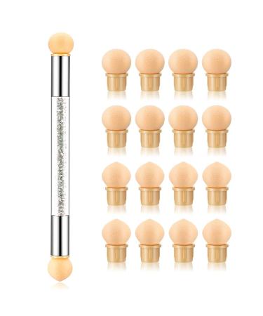 SILPECWEE 1Pc UV Gel Nail Gradient Sponges Pen With 16Pcs Replaceable Sponge Heads Double Head Nail Ombre Brush Acrylic Manicure DIY Tools NO3 - Buy Online on GoSupps.com