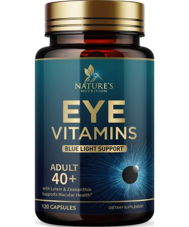 Eye Vitamins - Eye Vitamin & Mineral Supplement Contains Lutein Zeaxanthin Zinc Vitamin C & E - Adult Eye Health Supplement Supports Vision Dryness Eye Strain Macular Sensitivity - 120 Capsules 120 Count (Pack of 1) - Buy Online on GoSupps.com