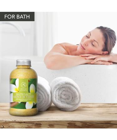 Monoi de Tahiti Bath Sea Salt 21.16 Oz (600g) | Coconut Essential Oil & Gardenia Extract | Relaxing Aromatherapy Salt for Bath Soak | Good Sleep - Sea Salt Bath - Buy Online on GoSupps.com